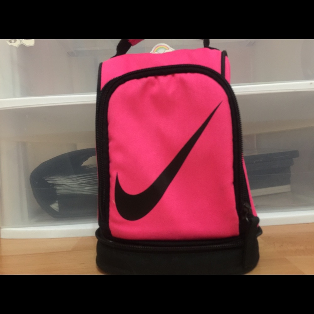 Pink VS backpack and Nike lunchbox